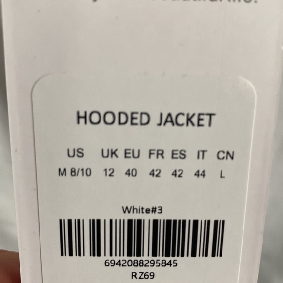 NWT White scuba hoodie size medium CRZ YOGA - Picture 2 of 4